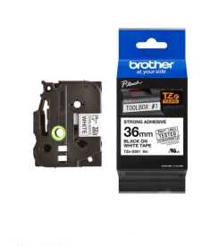 Brother TZe-S261 36mm Beyaz üzerine Siyah Güçlü Yapışkanlı Laminasyonlu Etiket - Brother