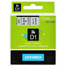 Dymo 45010 Şeffaf Üzerine Siyah 12mm/7m Orjinal Şerit - Dymo