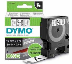 Dymo D1 45803 Orijinal Beyaz-Siyah 19mm x 7m Orjinal Şerit - Dymo