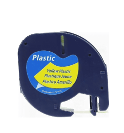 DYMO S0721620 Sarı LetraTag Plastik 12mmx4m Muadil Şerit 