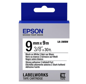 Epson LK-3WBW Strong Orjinal Beyaz Üzeri Siyah 9MM 9Metre - Epson