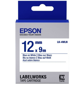 Epson LK-4WLN Orjinal Etiket Kartuşu Mavi Beyaz 12 mm C53S654022 - Epson