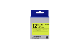 Epson LK-4YBF Muadil Siyah Sarı Etiket 12mm C53S654010 