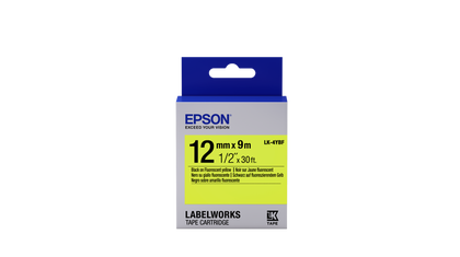 Epson LK-4YBF Orjinal Siyah Sarı Etiket 12mm C53S654010 - 1