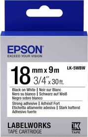 Epson LK-5WBW Orjinal Güçlü Yapışkanlı Etiket Kartuşu Siyah Beyaz 18 mm C53S655012 