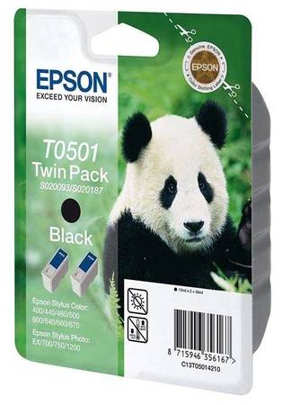 Epson T0501-C13T05014220 Orjinal Siyah Kartuş 2'Li - 1